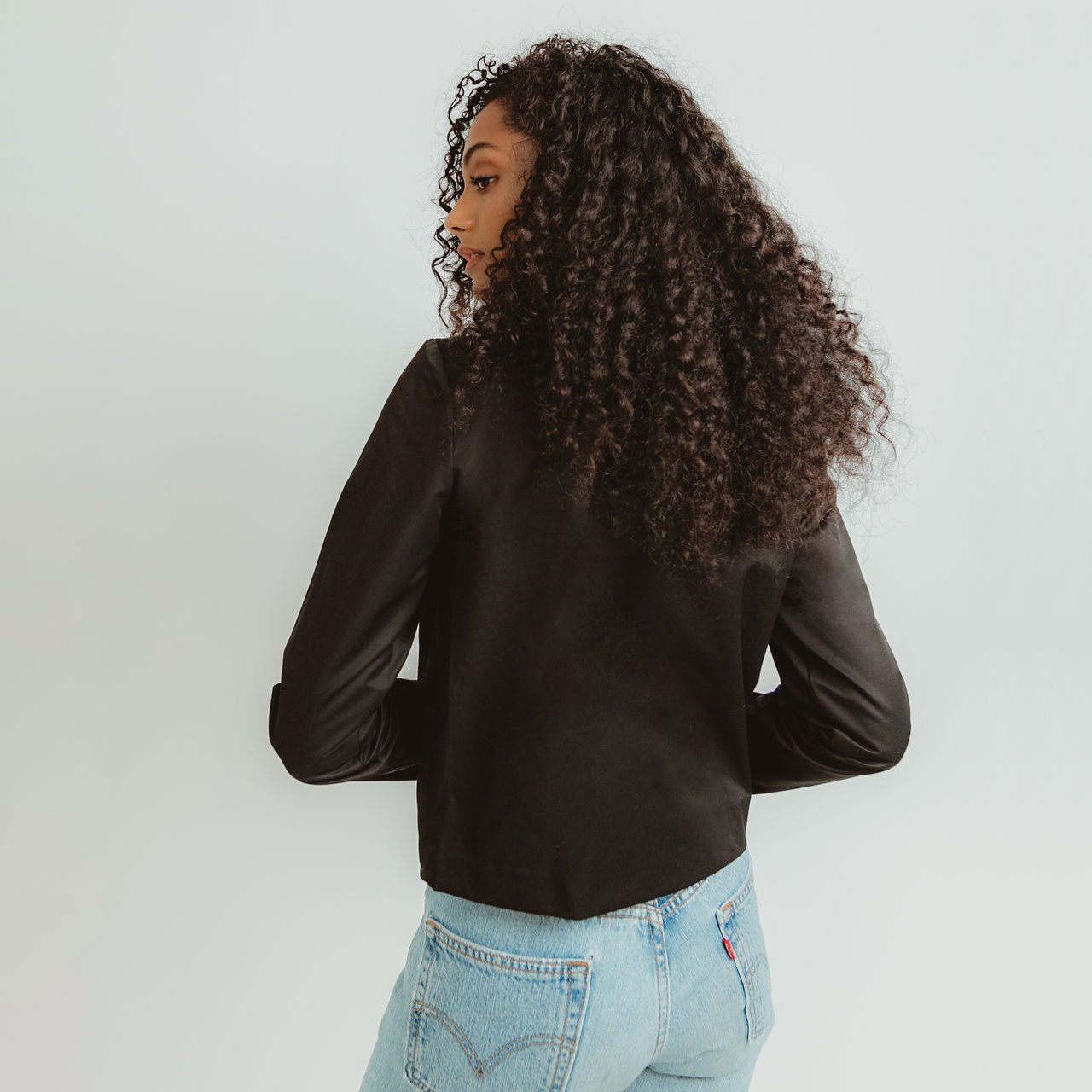 Crossover Top Long-Sleeve in Black