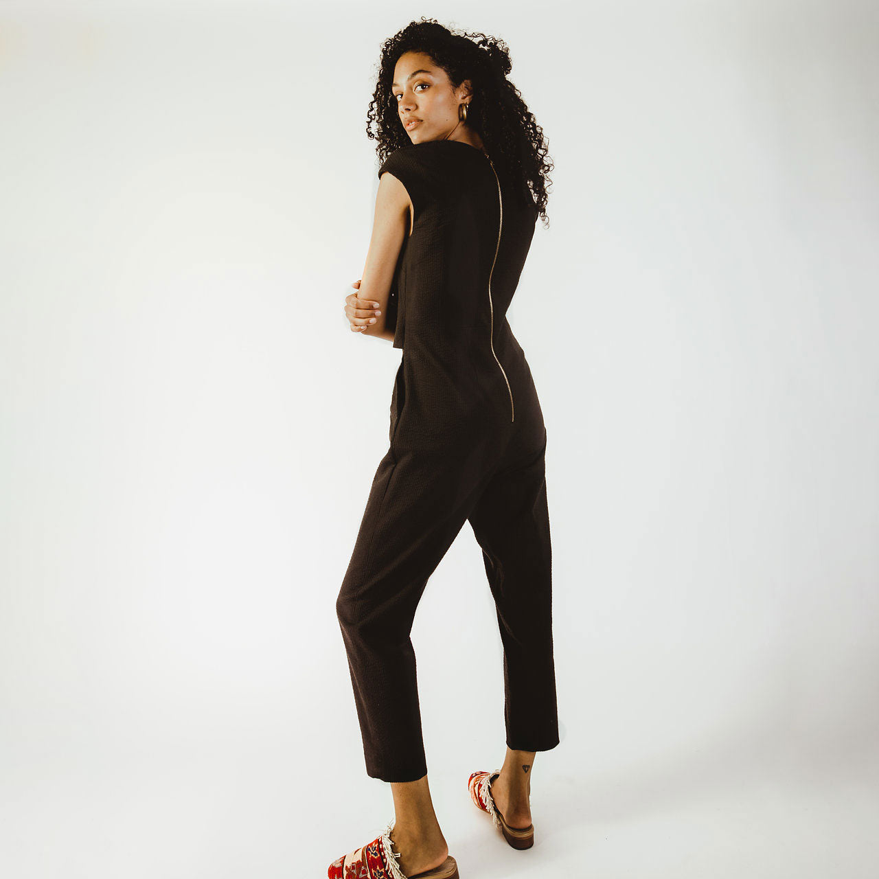 Crossover Jumpsuit in Black