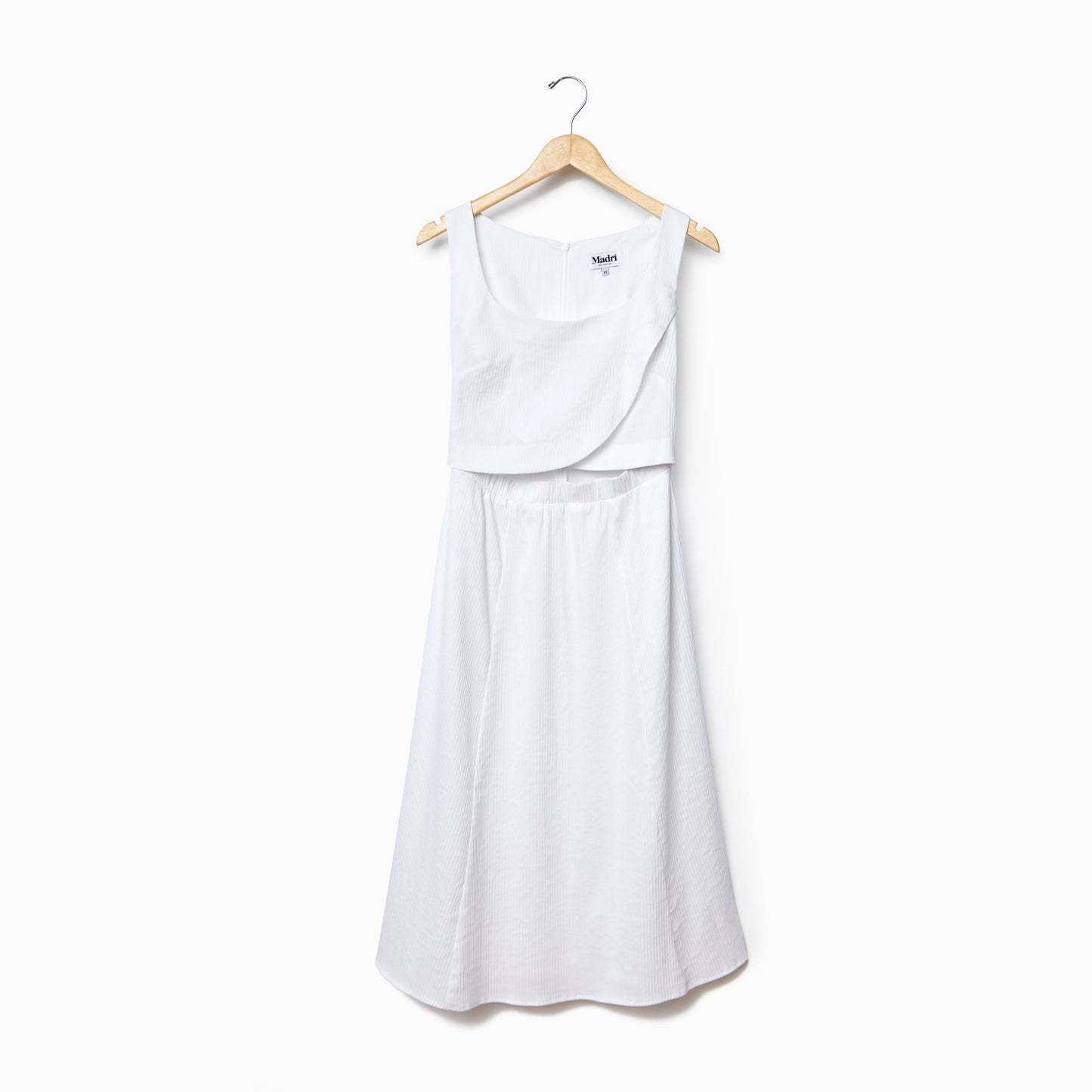 Crossover Dress in White Stripe