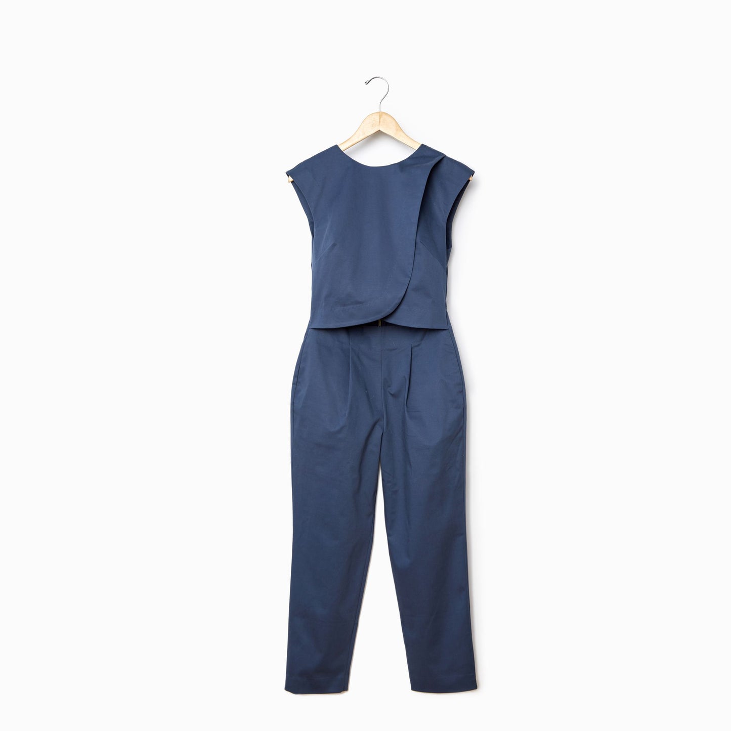 Crossover Jumpsuit in Denim Blue